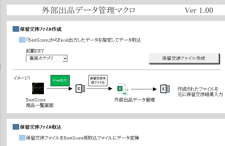 業務カテゴリ記載KEY設定